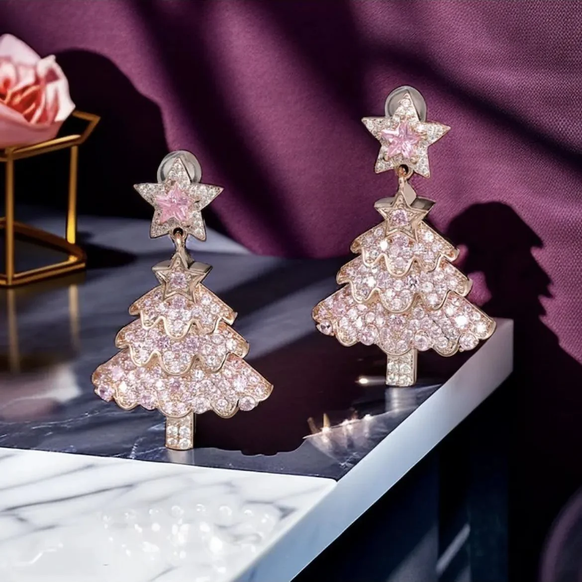 Hot Sale🎁Colorful Shiny Christmas Tree Earrings - Image 7