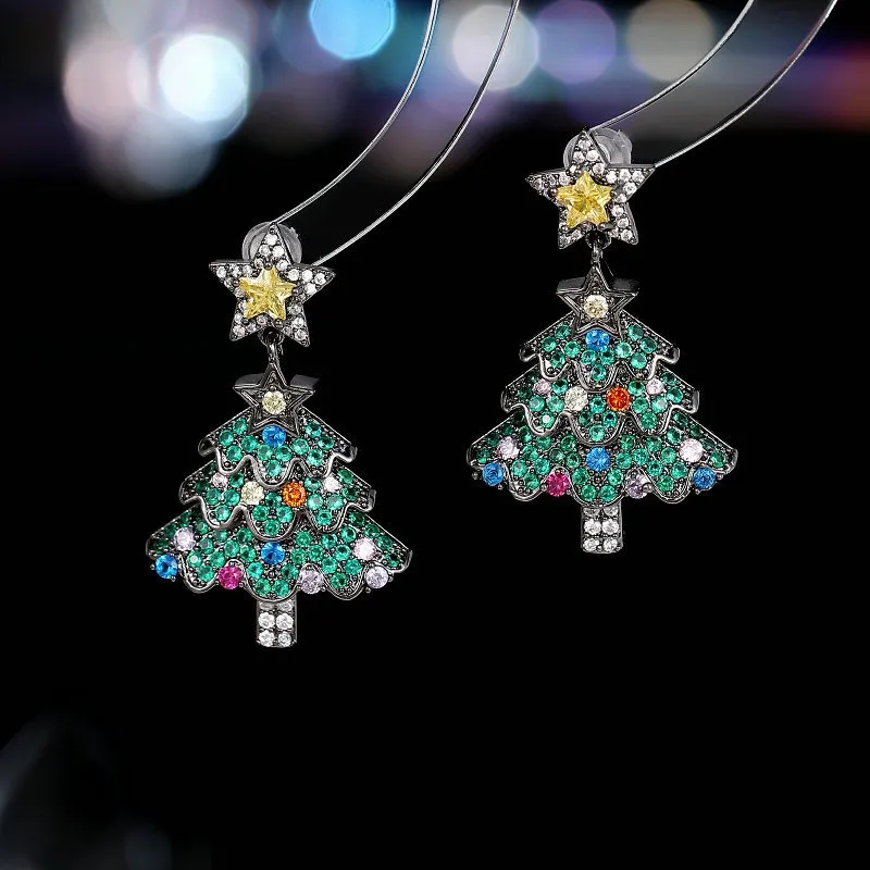 Hot Sale🎁Colorful Shiny Christmas Tree Earrings - Image 9