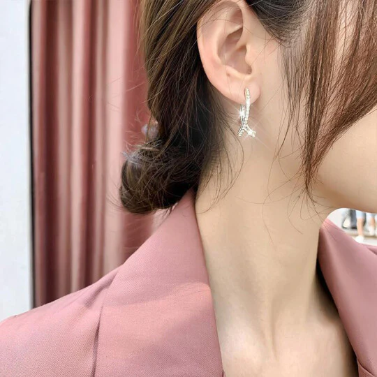 Cross Curved Earrings - Image 10