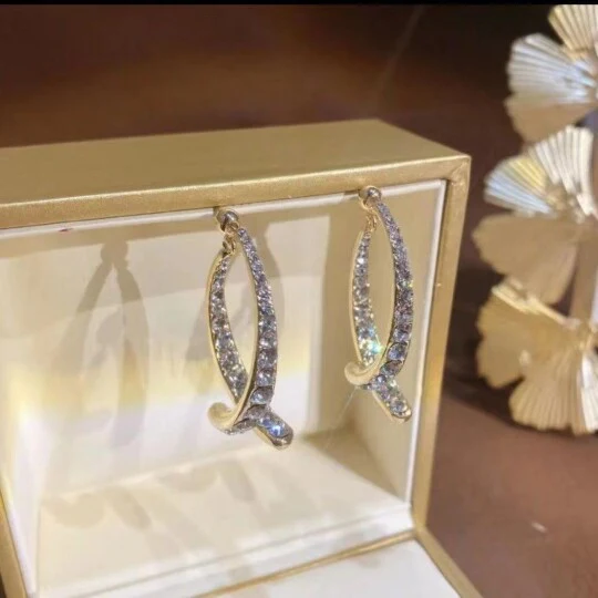 Cross Curved Earrings - Image 5