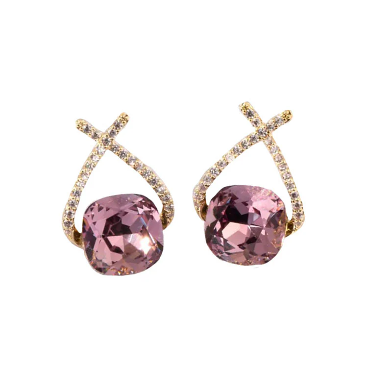🌸Cross Purple Zircon Earrings - Image 3