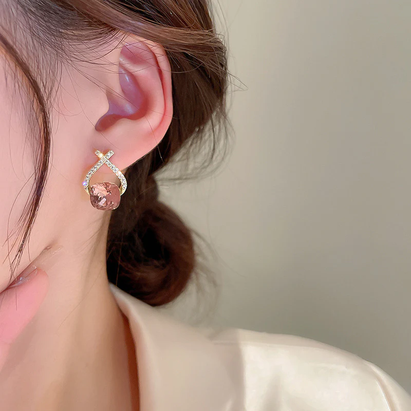 🌸Cross Purple Zircon Earrings - Image 4