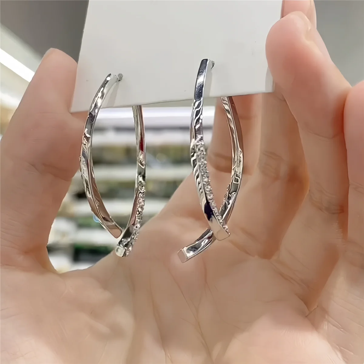 Italian Style Cross Zirconia Earrings - Image 3