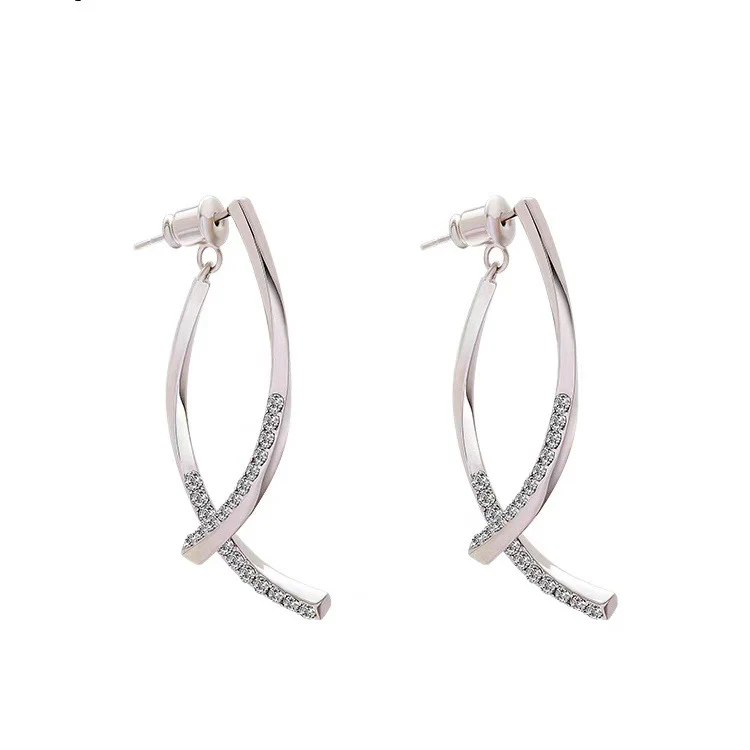 Italian Style Cross Zirconia Earrings - Image 8