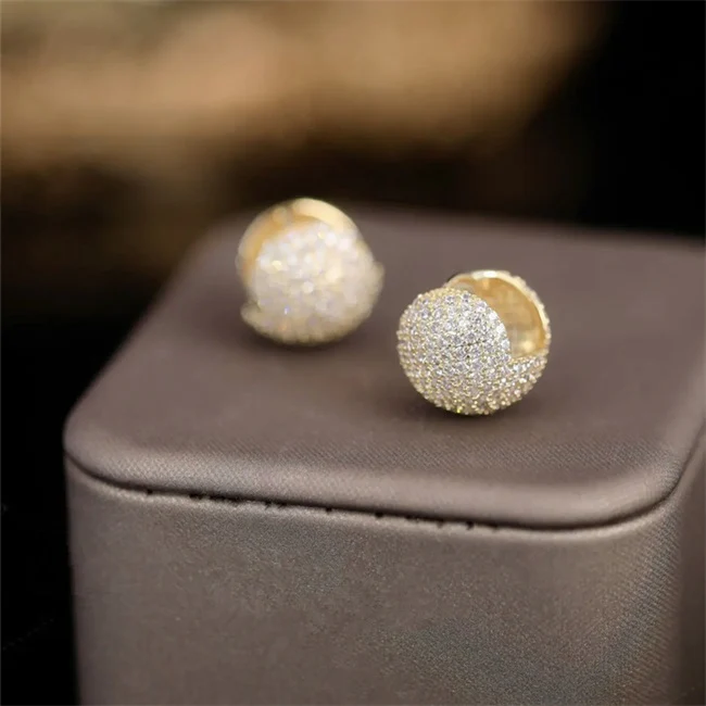 Double-Sided Sparkling Crystal Ball Earrings - Image 5