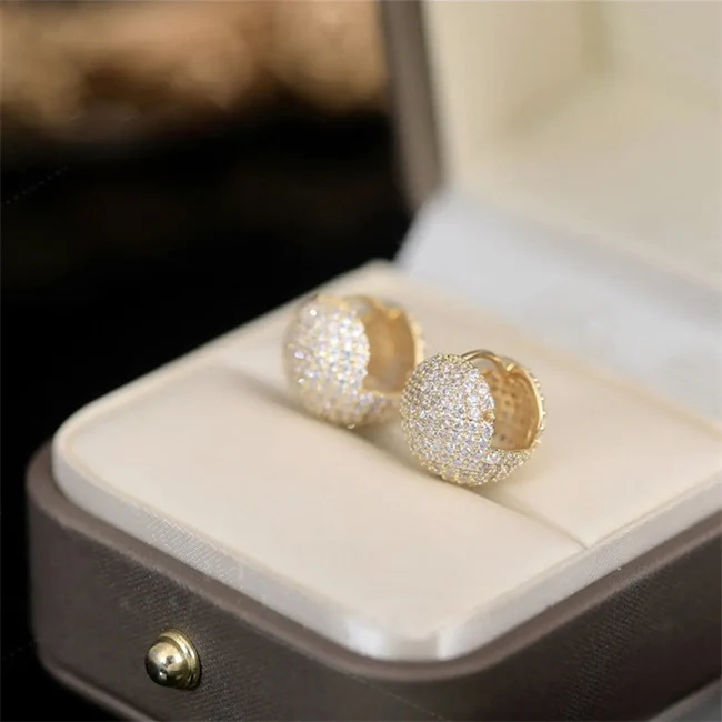 Double-Sided Sparkling Crystal Ball Earrings - Image 6
