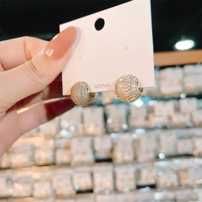 Double-Sided Sparkling Crystal Ball Earrings - Image 8