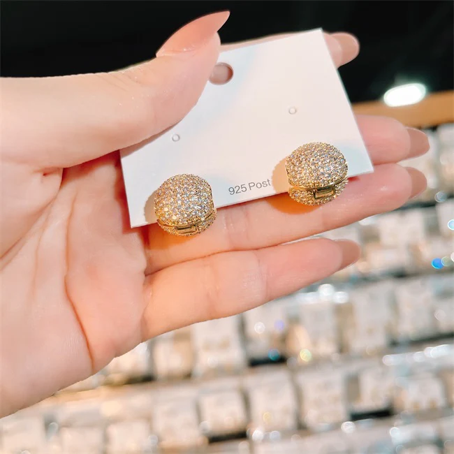 Double-Sided Sparkling Crystal Ball Earrings - Image 9