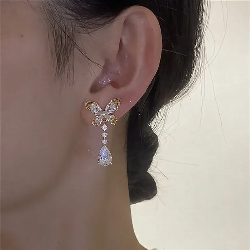 🔥Summer Hot Sale🌊	 Crystal Butterfly Earrings - Image 3
