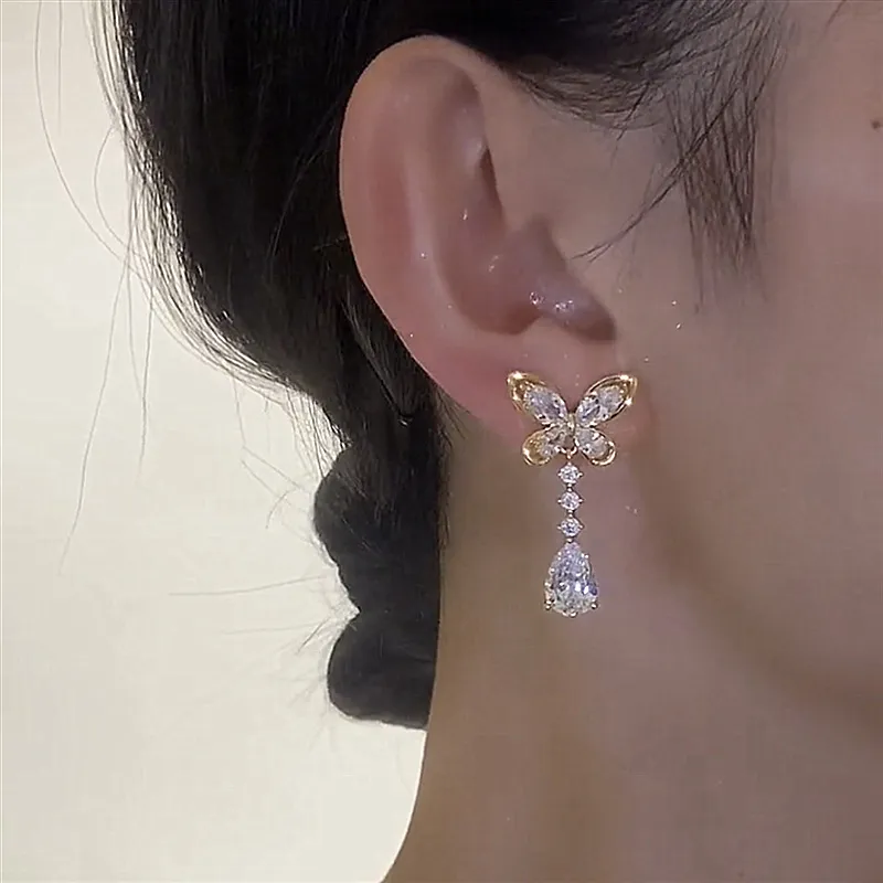 🔥Summer Hot Sale🌊	 Crystal Butterfly Earrings - Image 4