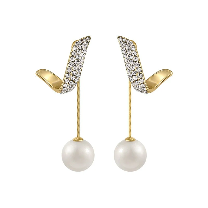 Crystal Erin Pearl Drop Earrings - Image 5