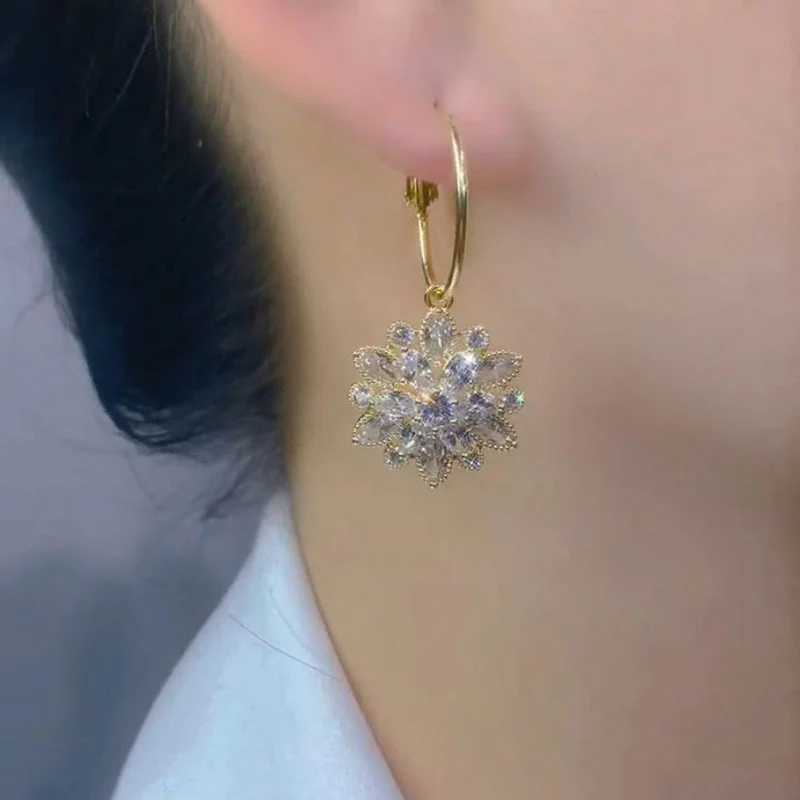 🌸ITALIAN STYLE CRYSTAL LOTUS EARRINGS - Image 7