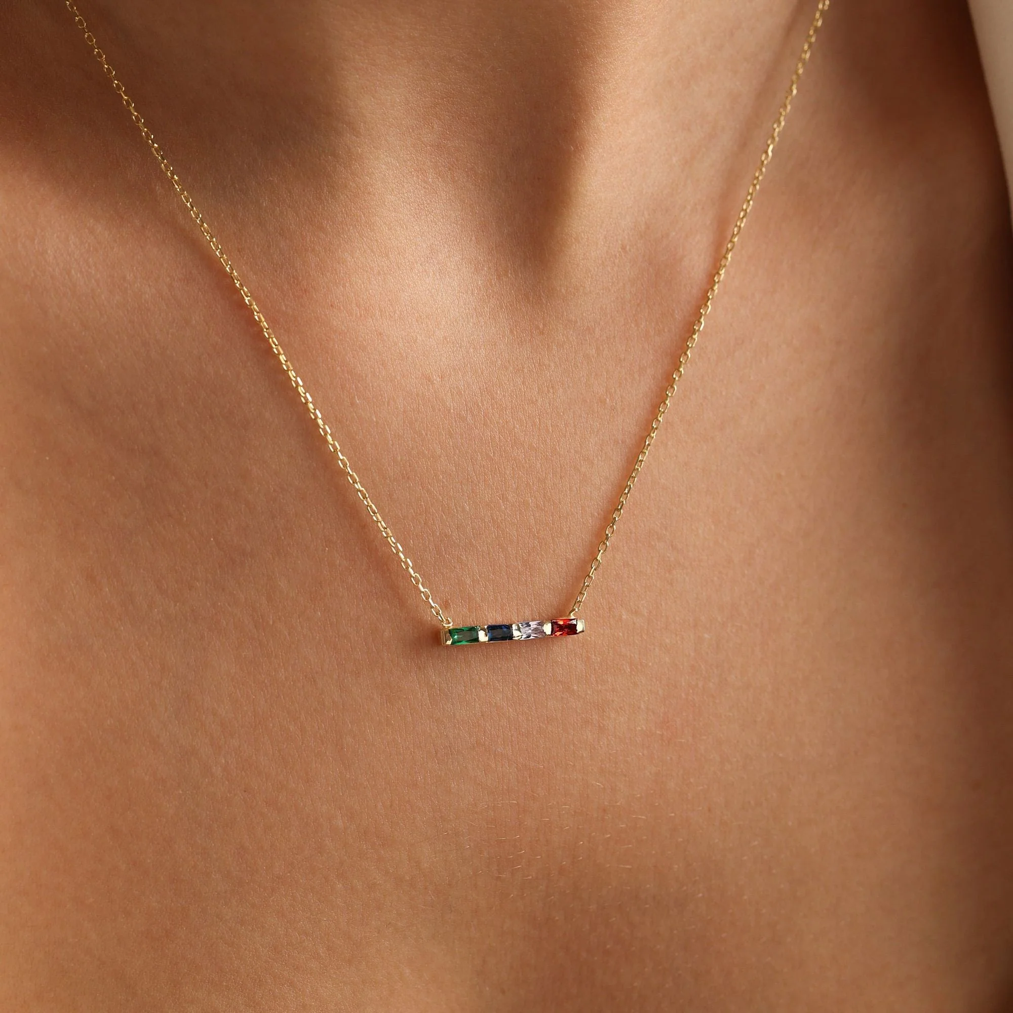 For Friend- Custom Baguette Birthstone Necklace - Image 6