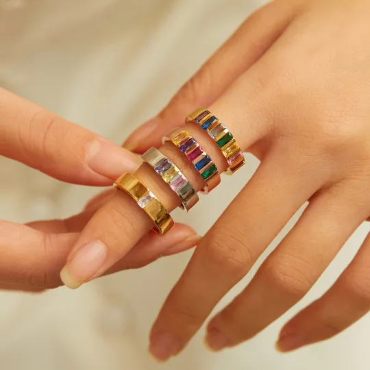 CUSTOM BIRTHSTONE FAMILY ELEGANT RING - Image 4