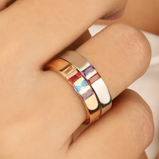 CUSTOM BIRTHSTONE FAMILY ELEGANT RING - Image 7