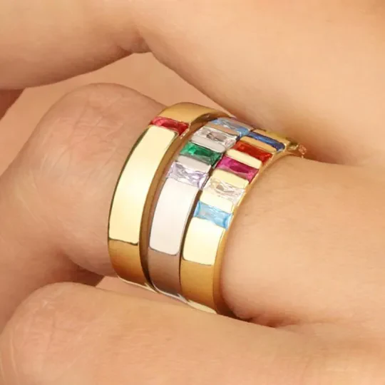 CUSTOM BIRTHSTONE FAMILY ELEGANT RING - Image 9