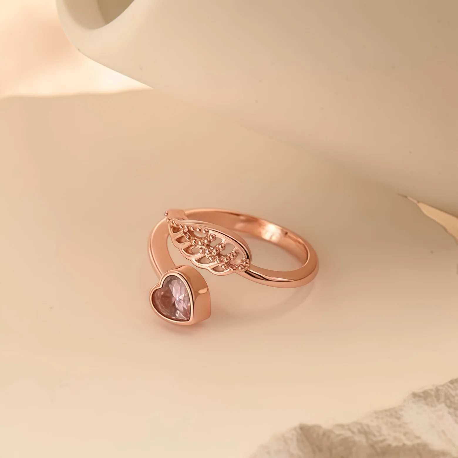 For Memorial - I'm a Wife to a Husband Custom Birthstone Wing Ring - Image 9