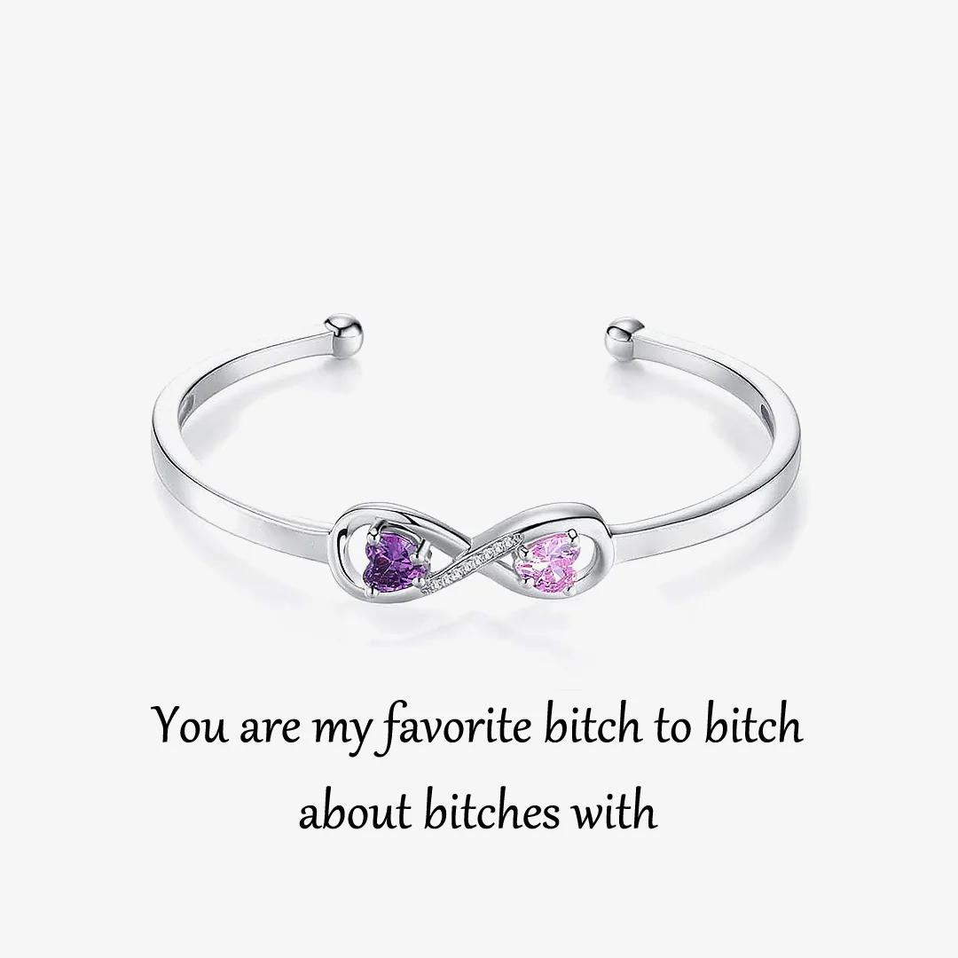 FOR FRIEND- YOU'RE MY FAVORITE BITCH CUSTOM BIRTHSTONES BRACELET - Image 2