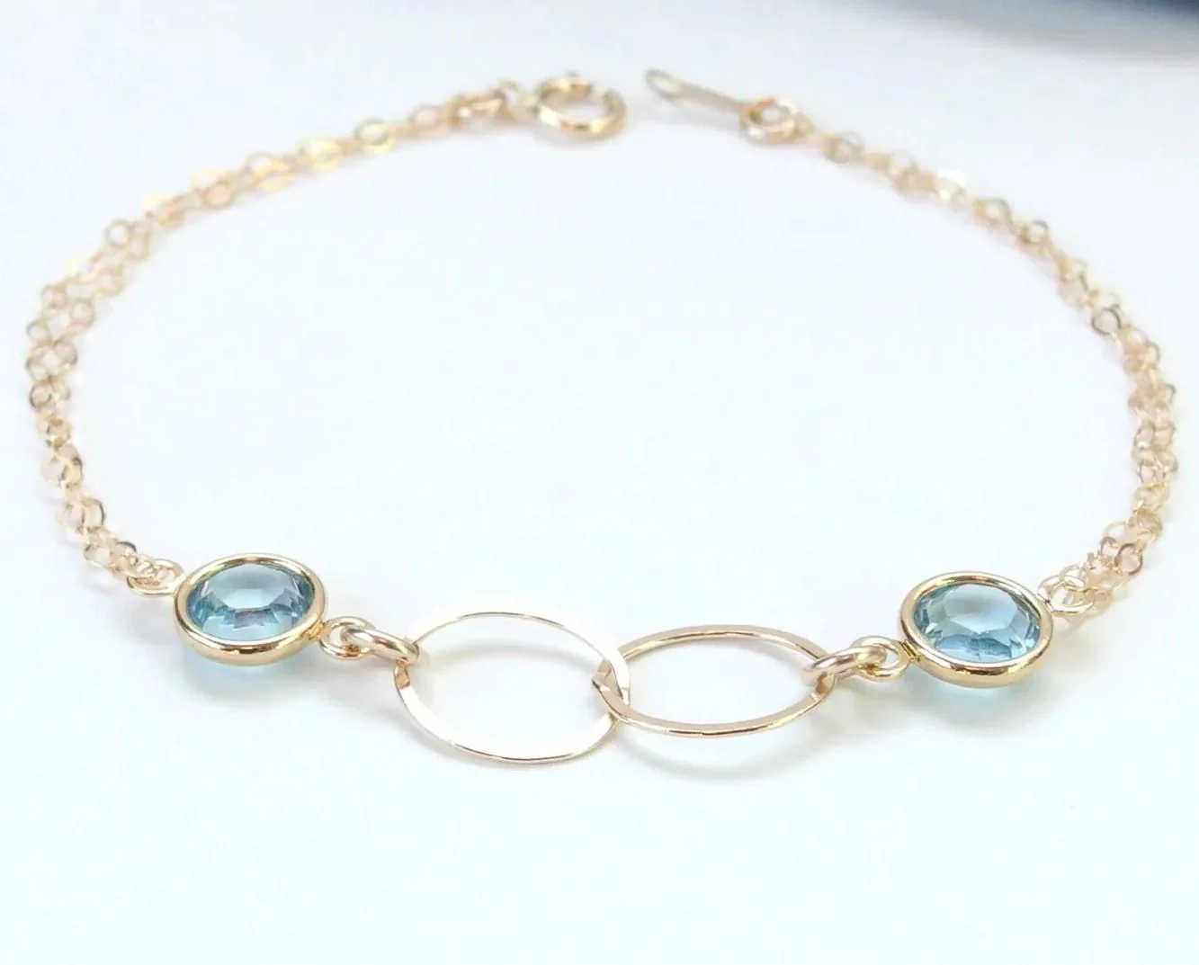 Mother And Daughter Forever Linked Together Custom Birthstones Bracelet - Image 2
