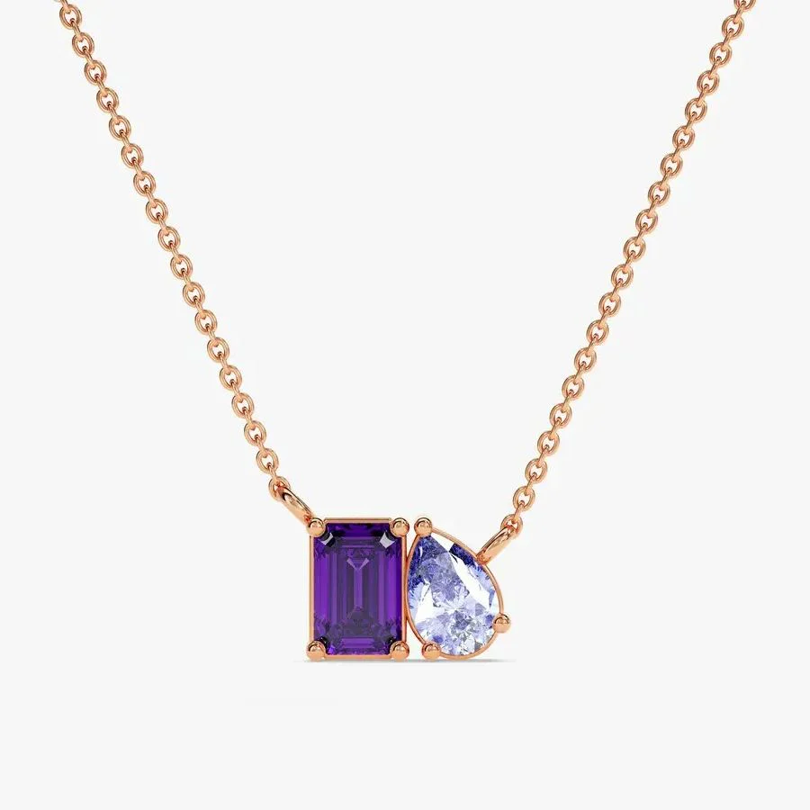MOTHER AND DAUGHTER FOREVER LINKED TOGETHER CUSTOM BIRTHSTONES NECKLACE - Image 9
