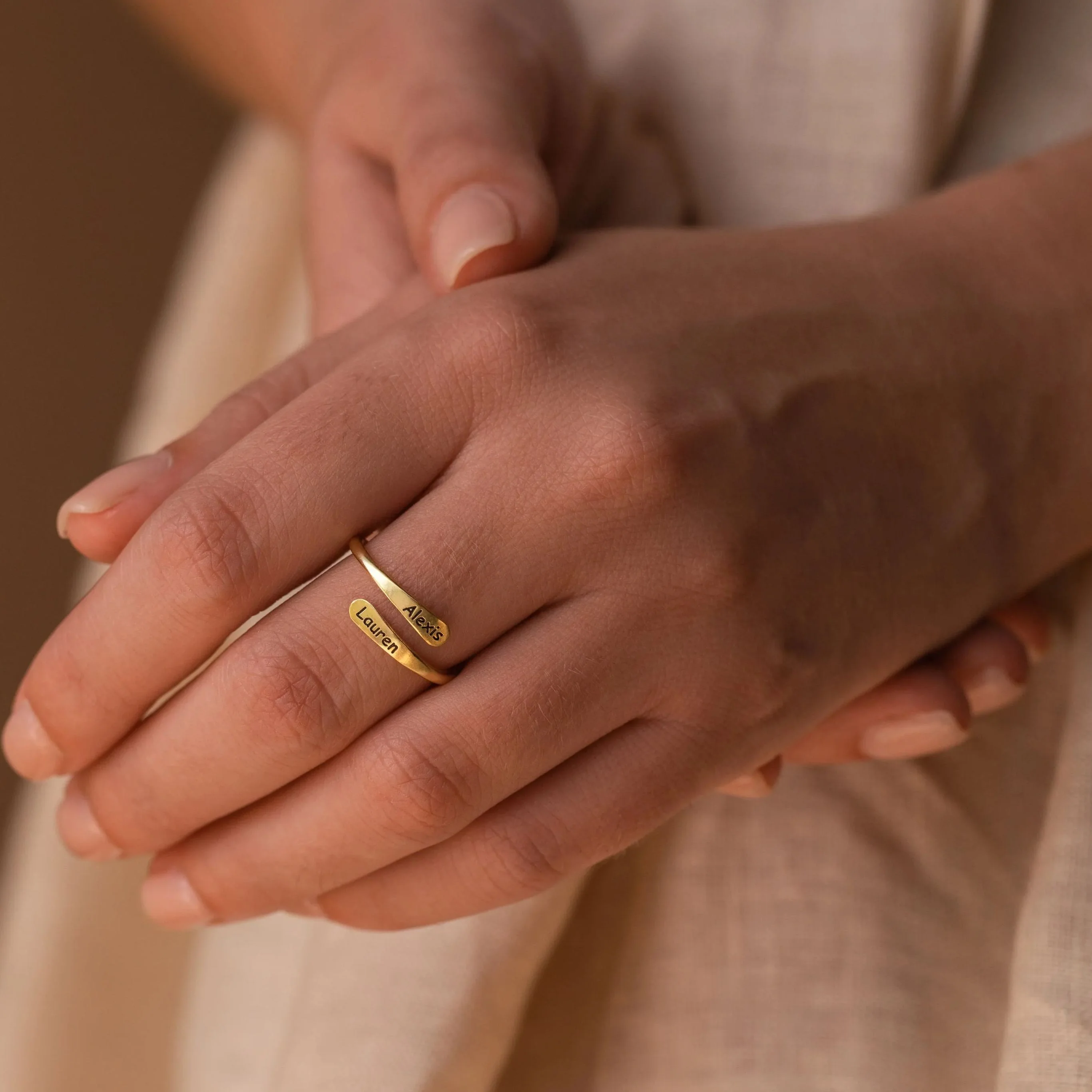 For Love - Custom Engraved Open Style Ring - Image 2