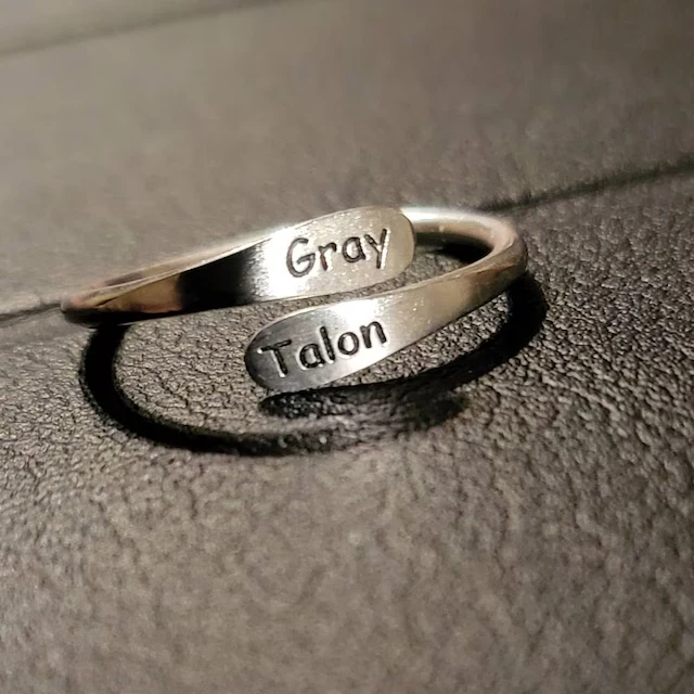 For Love - Custom Engraved Open Style Ring - Image 3