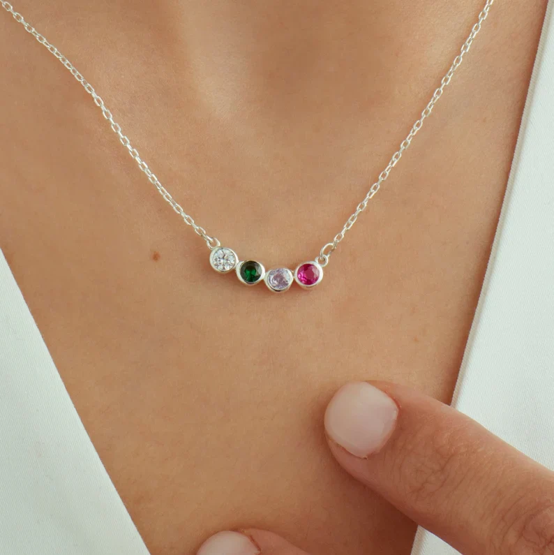 FOR LOVE- CUSTOM FAMILY BIRTHSTONE ELEGANT NECKLACE - Image 2