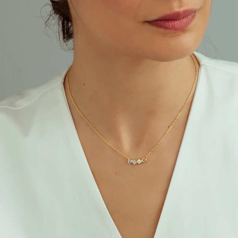 FOR LOVE- CUSTOM FAMILY BIRTHSTONE ELEGANT NECKLACE - Image 3