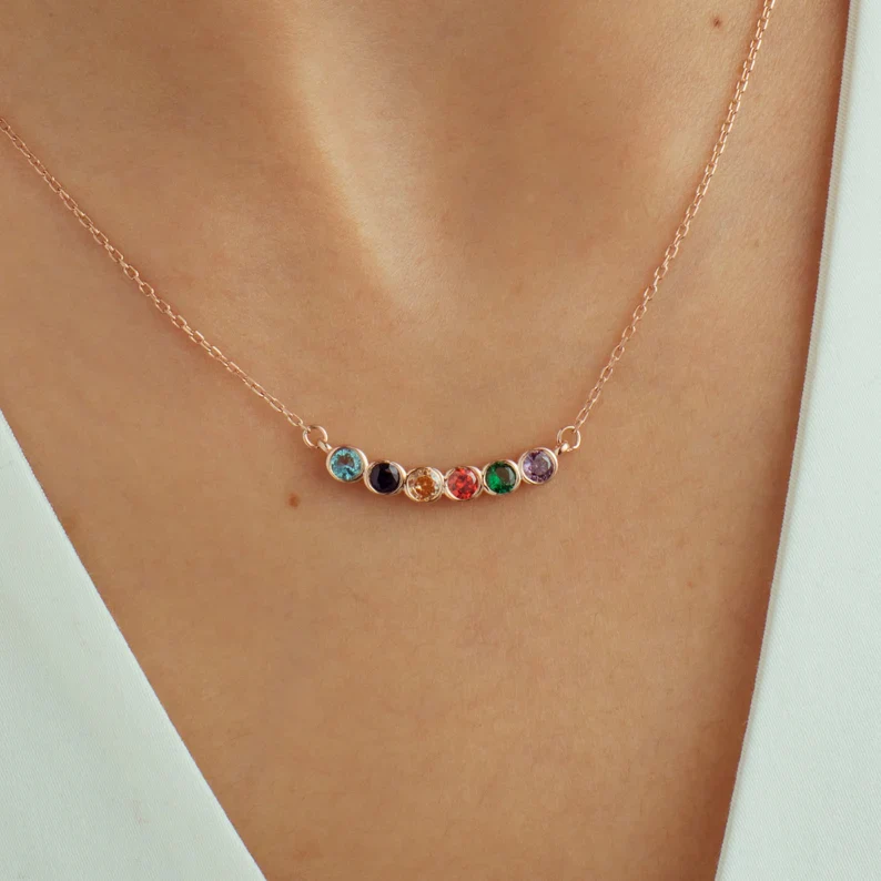 FOR LOVE- CUSTOM FAMILY BIRTHSTONE ELEGANT NECKLACE - Image 4