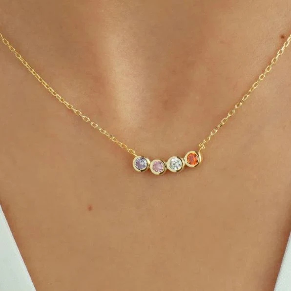 FOR LOVE- CUSTOM FAMILY BIRTHSTONE ELEGANT NECKLACE - Image 5