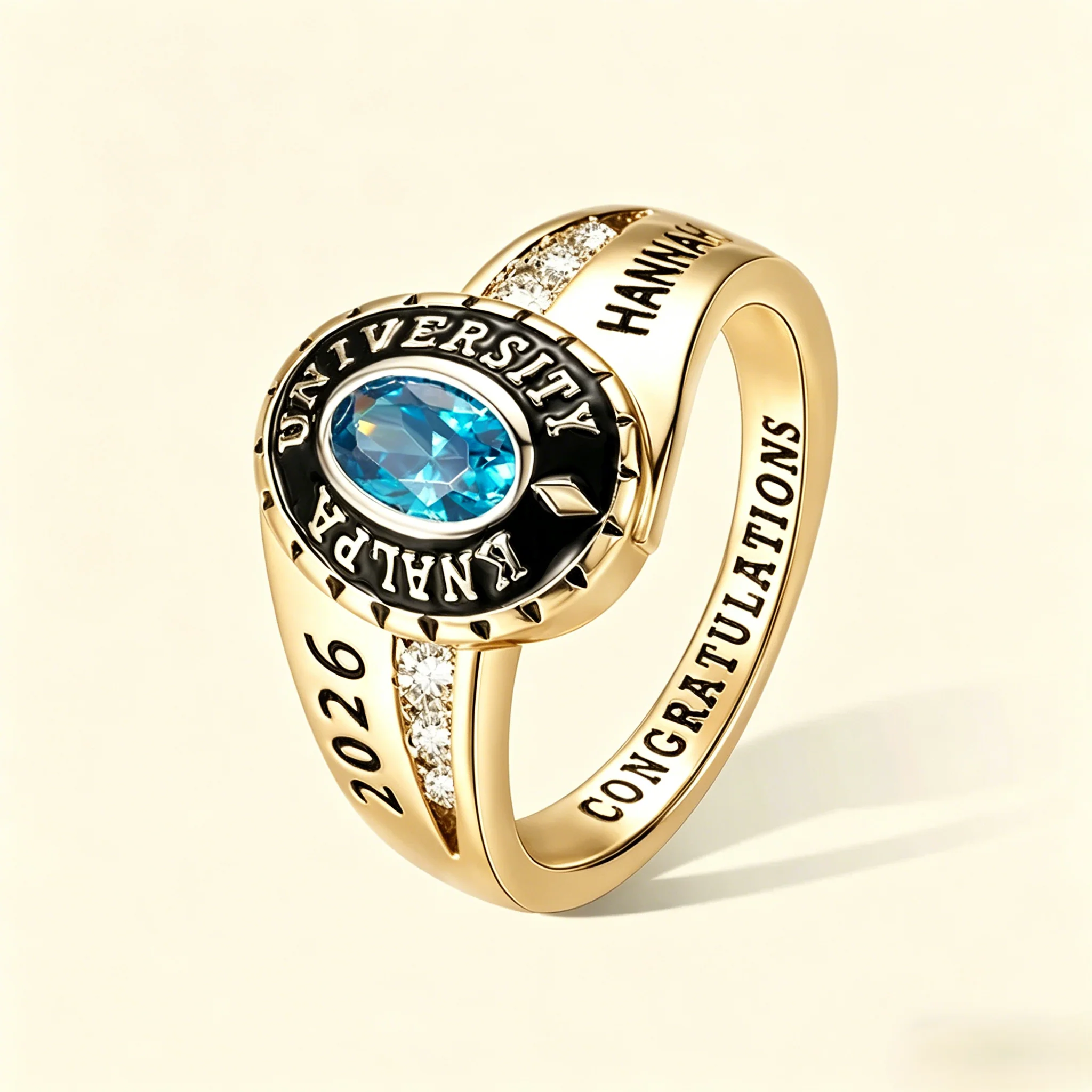 Custom Engraved Birthstone Graduation Ring  Gifts for Graduates - Image 6