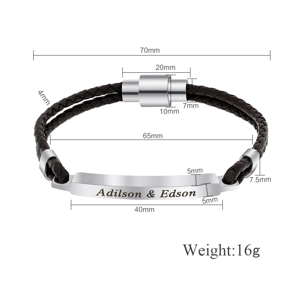 For Love - To My Man Custom Leather Bracelet - Image 8