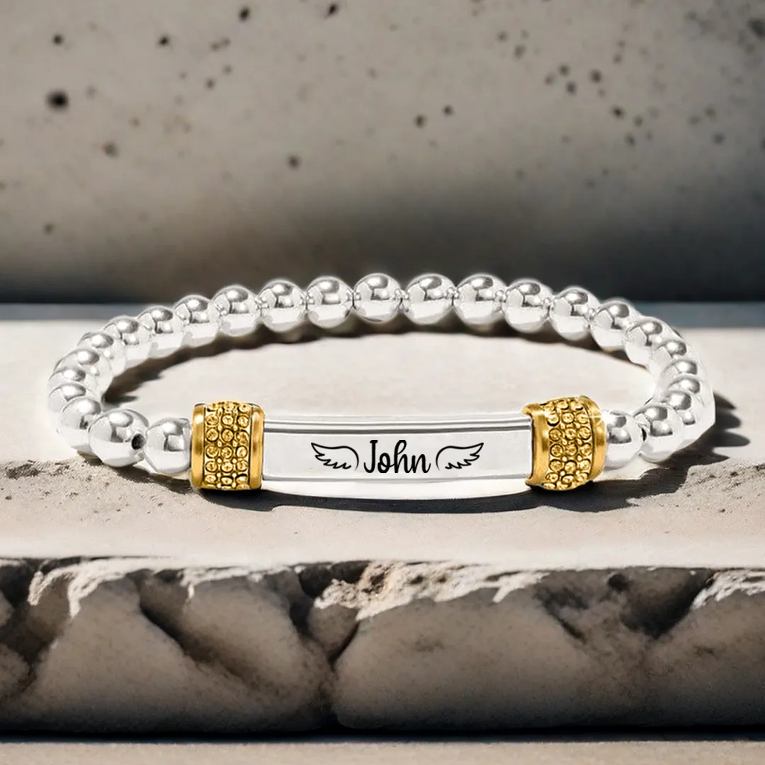 For Memorial -  I'm a Wife to a Husband  Custom Name Bead Bracelet - Image 5