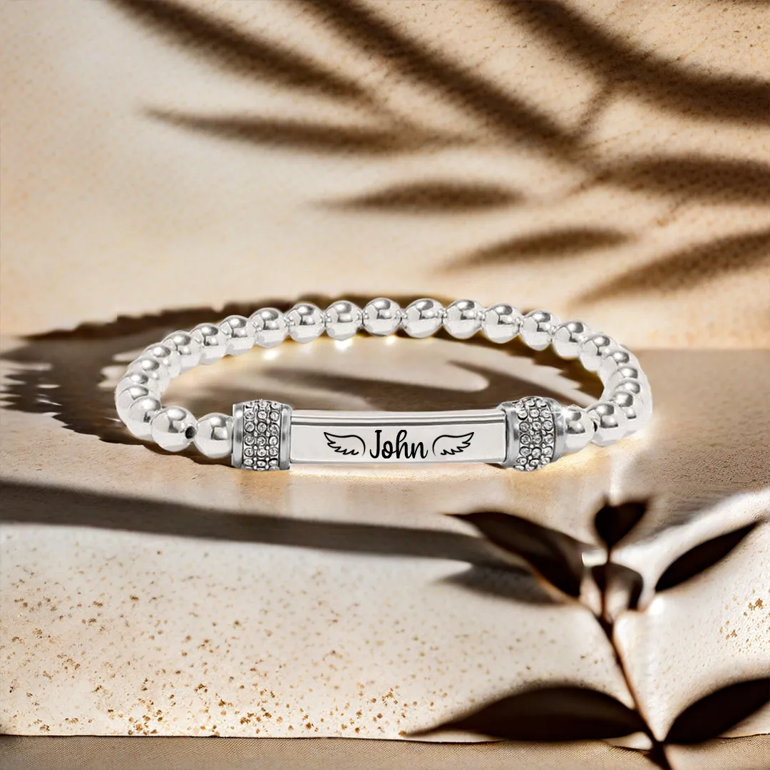 For Memorial -  I'm a Wife to a Husband  Custom Name Bead Bracelet - Image 6