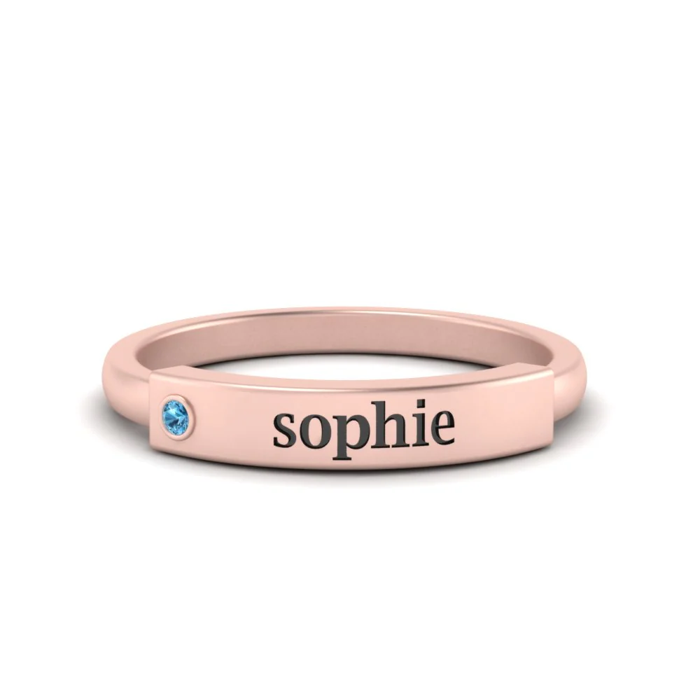 FOR MEMORIAL - CUSTOM NAME & BIRTHSTONR RING - Image 7