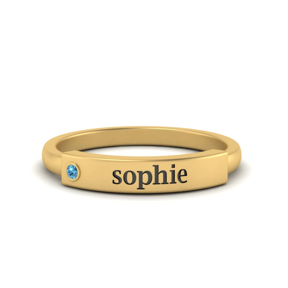 FOR MEMORIAL - CUSTOM NAME & BIRTHSTONR RING - Image 8