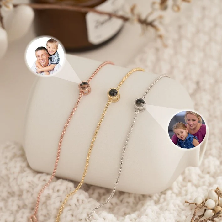 For Love - Sterling Silver Custom Photo Projection Bracelet - Image 3