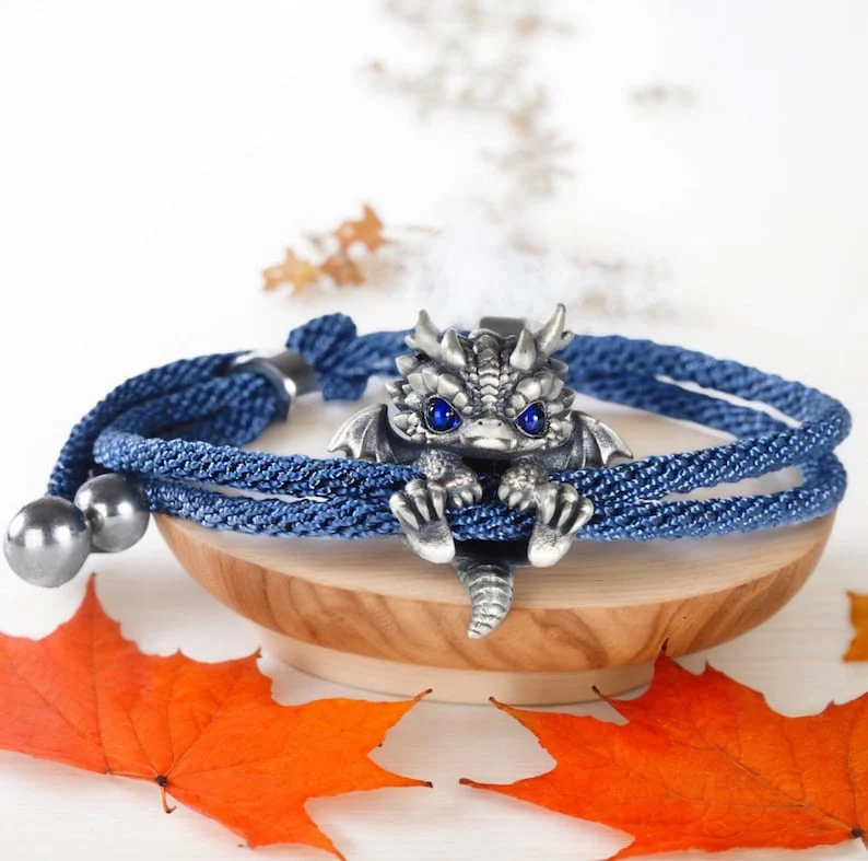 Cute Silver Dragon Bracelet - Image 9