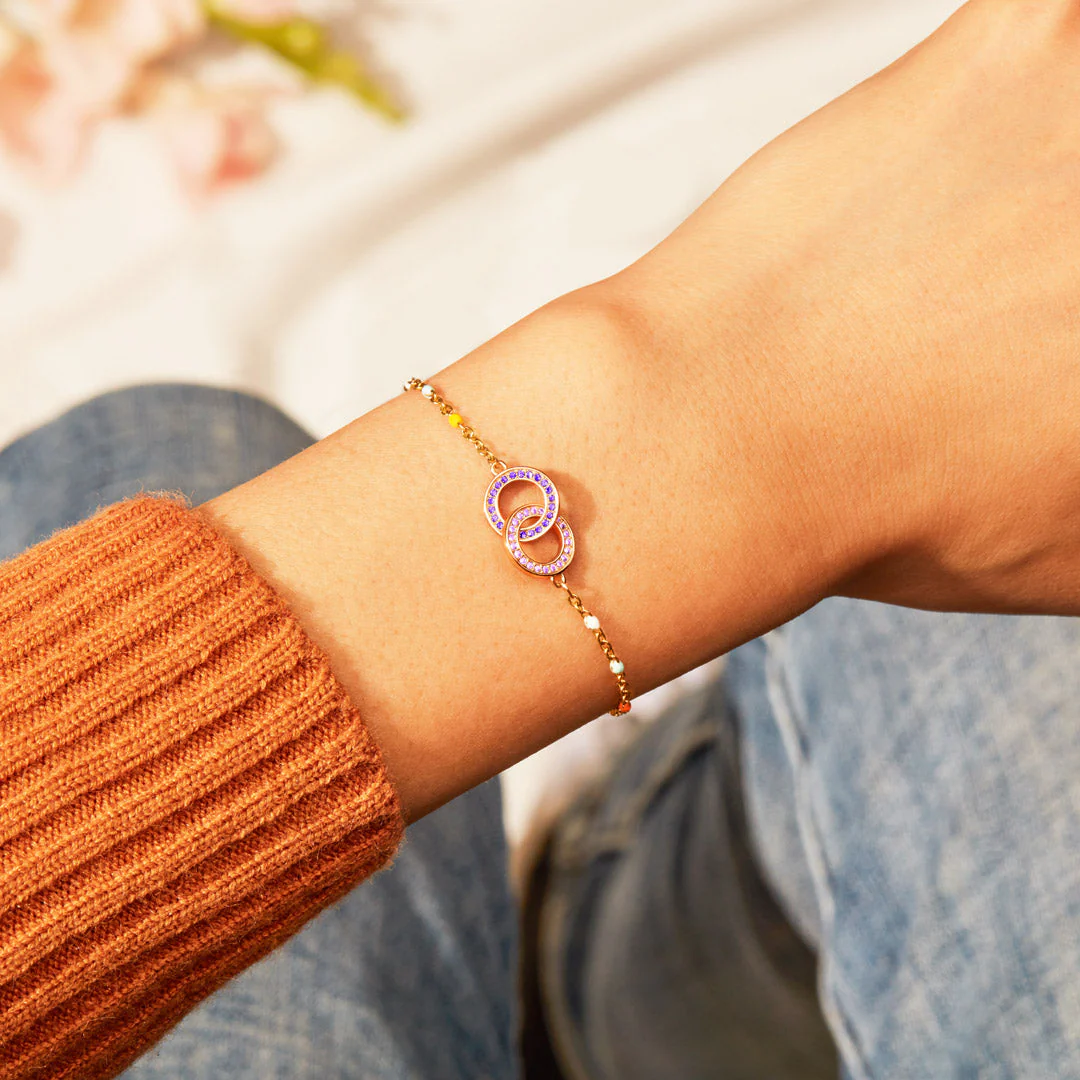 Mother & Daughter Dainty Chain Linking Circles Bracelet - Image 2