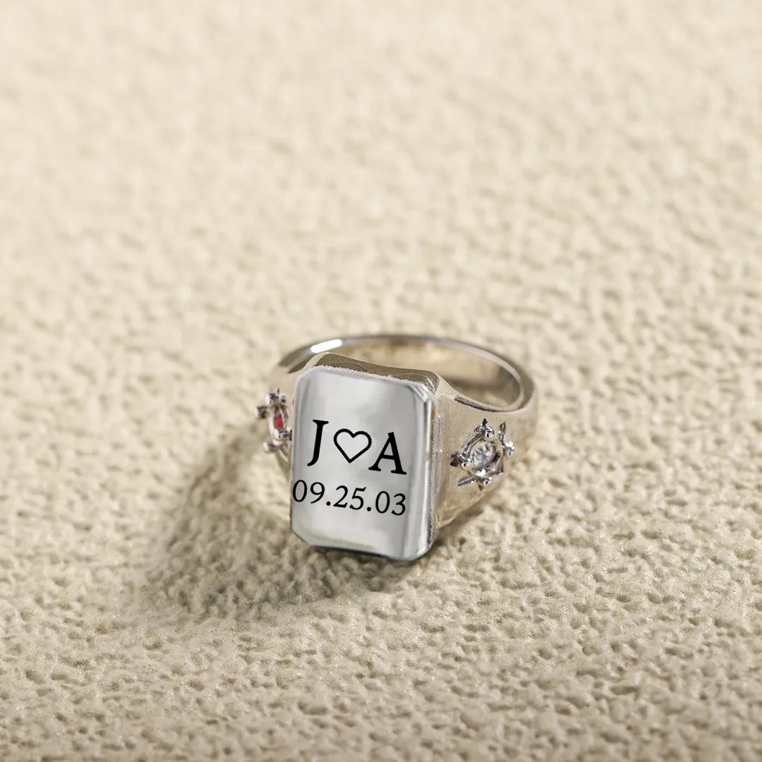 BELOVE CUSTOM INITIAL & SPECIAL DATE RING - Image 3