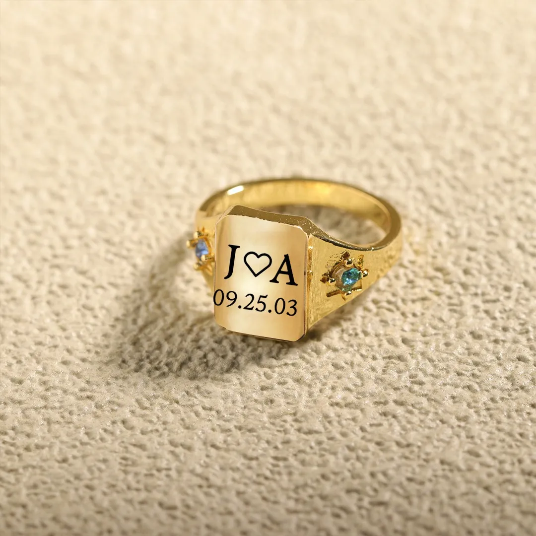 BELOVE CUSTOM INITIAL & SPECIAL DATE RING - Image 4
