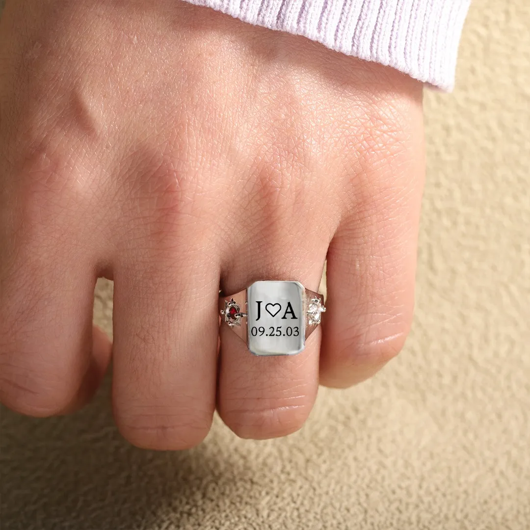 BELOVE CUSTOM INITIAL & SPECIAL DATE RING - Image 5