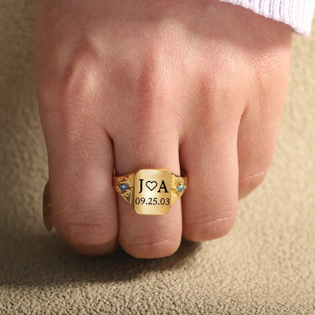 BELOVE CUSTOM INITIAL & SPECIAL DATE RING - Image 8