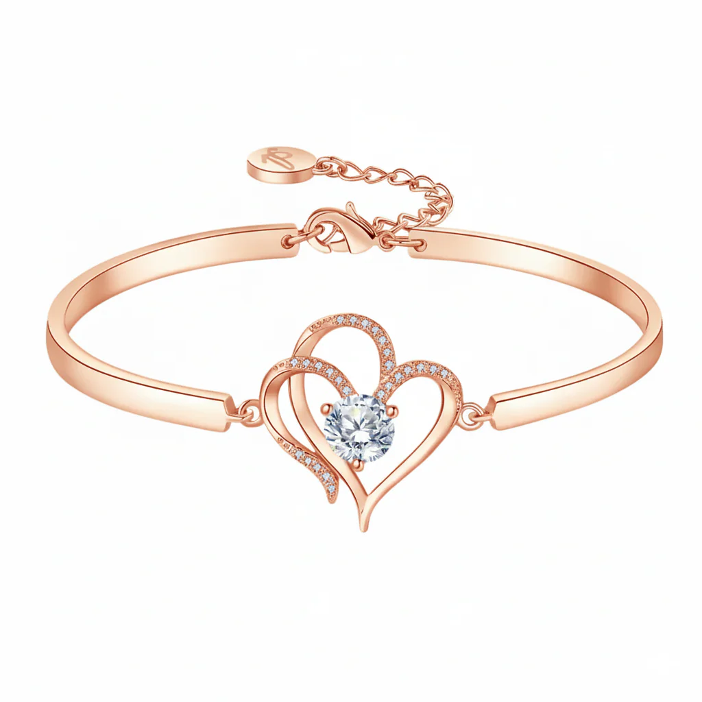 To My Daughter- We Are Connected By Heart Diamond Bracelet - Image 8