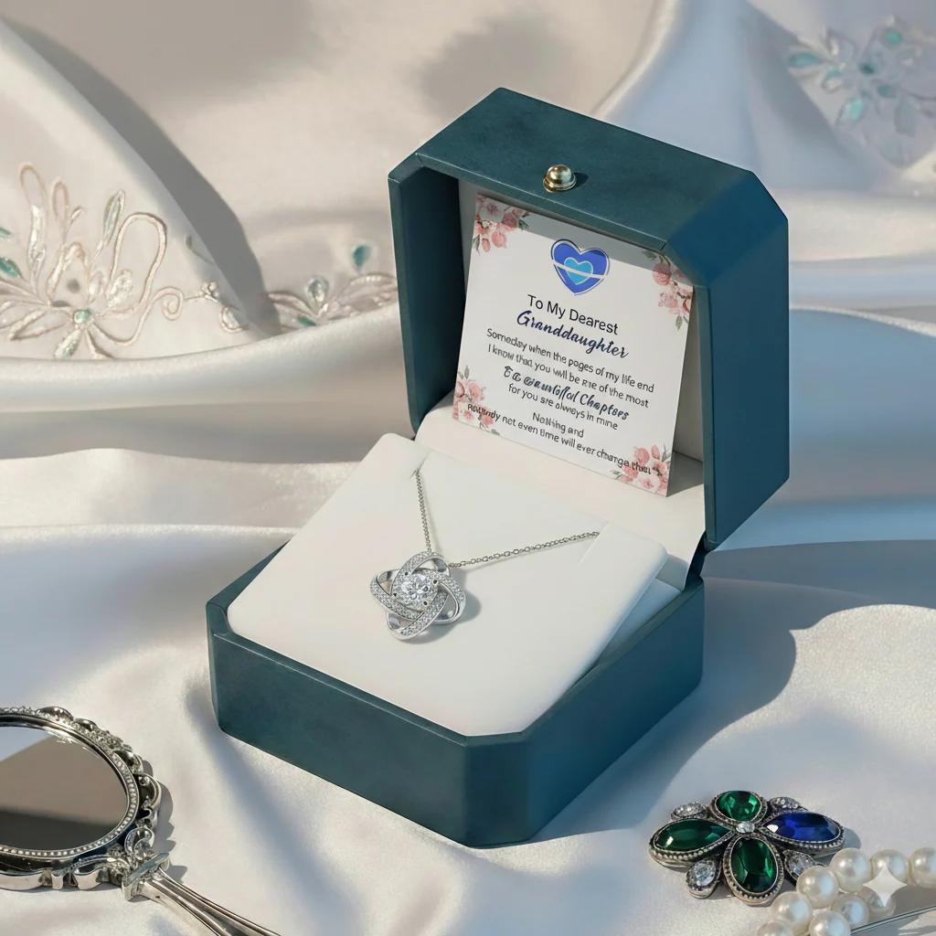 For My Granddaughter -I Am Always With You Diamond Knot Necklace - Image 4