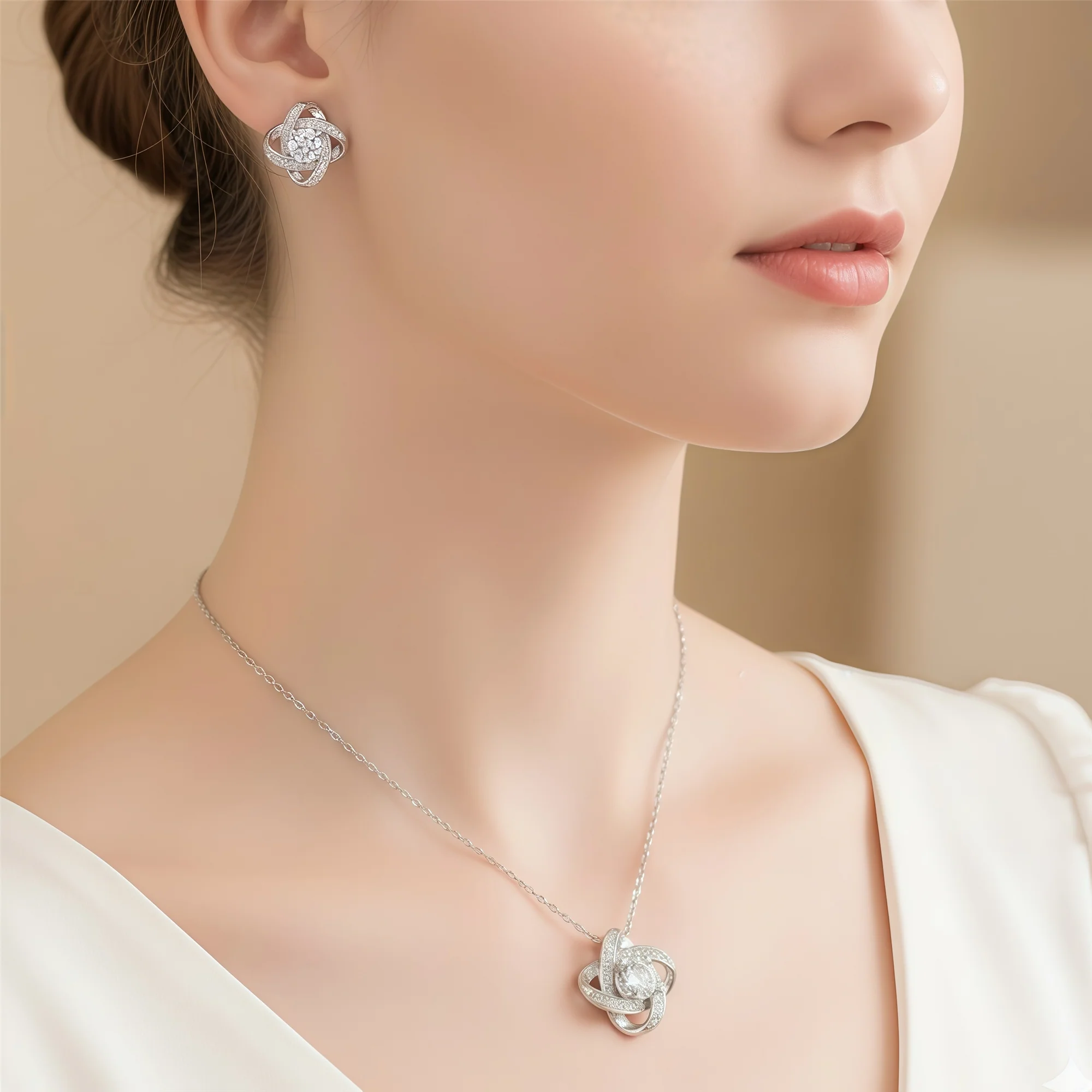 For My Granddaughter -I Am Always With You Diamond Knot Necklace - Image 6