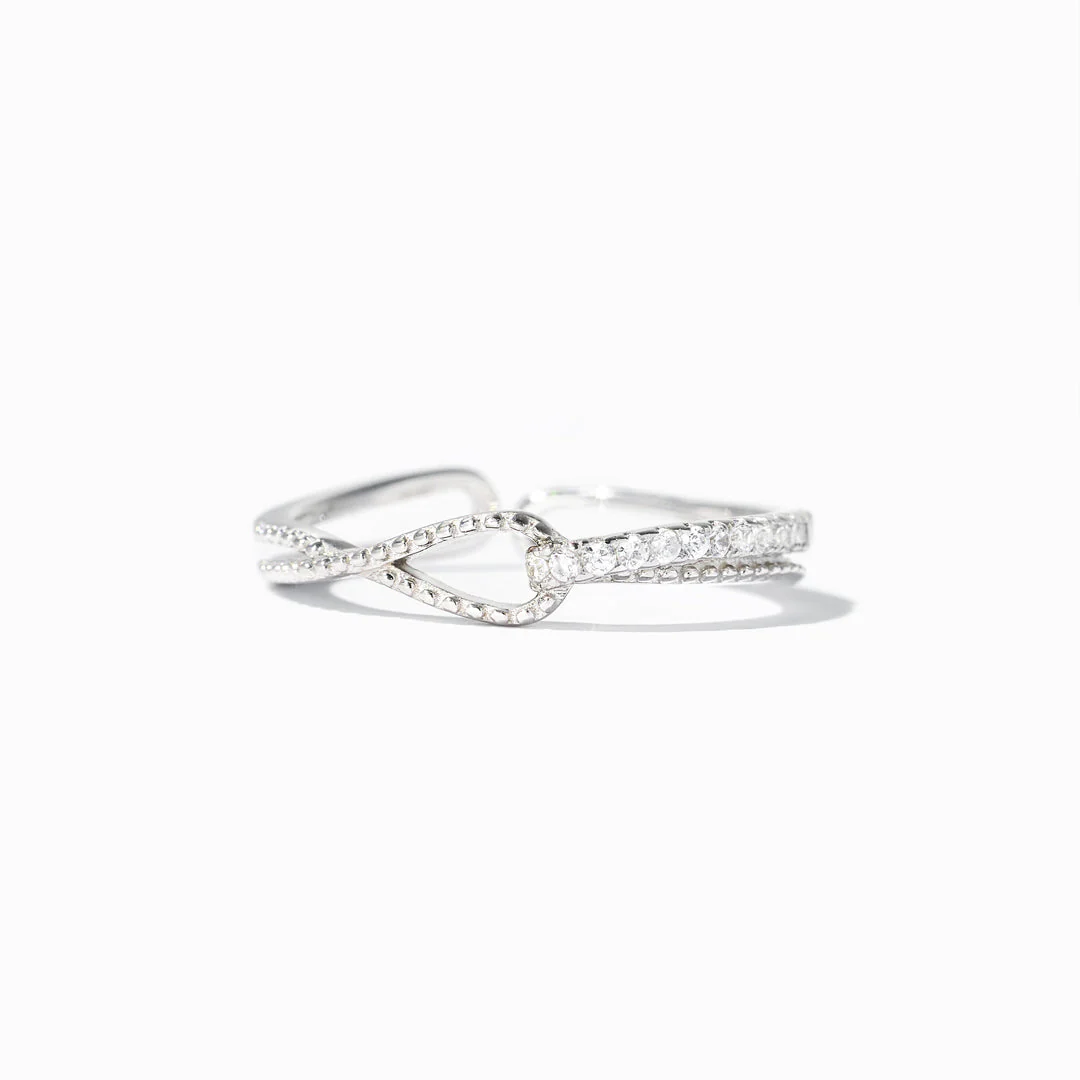 Mother Daughter Mobius Bond Knot Double Band Ring