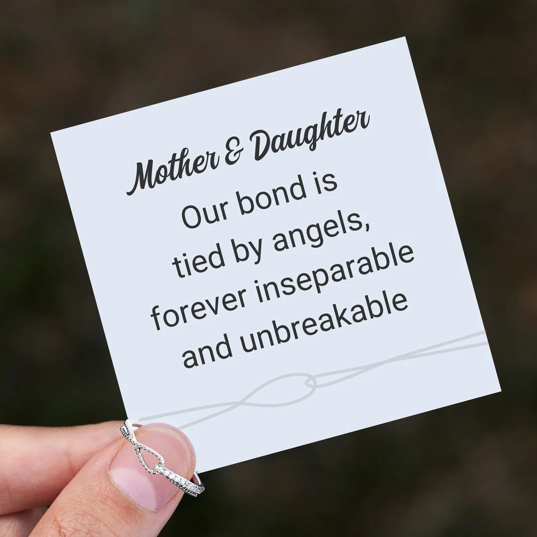 Mother Daughter Mobius Bond Knot Double Band Ring - Image 3