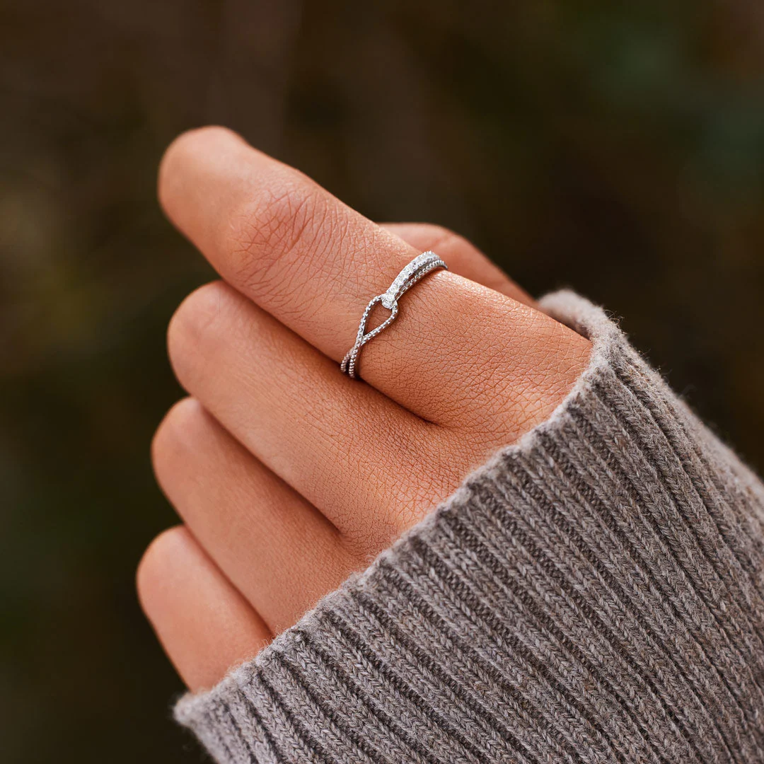 Mother Daughter Mobius Bond Knot Double Band Ring - Image 5