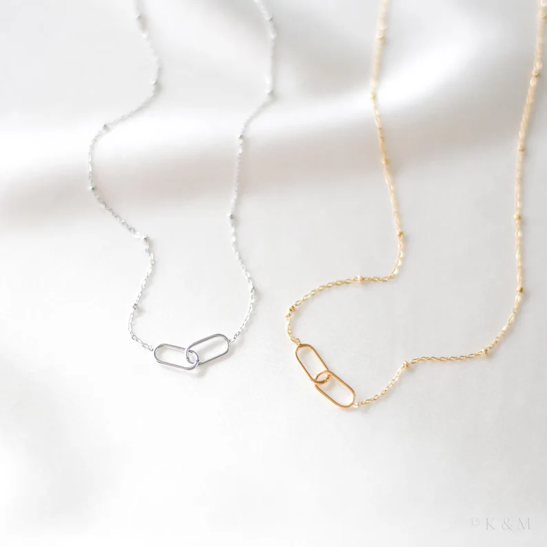 Mother And Daughter Forever Linked Together Double Circle Necklace - Image 7
